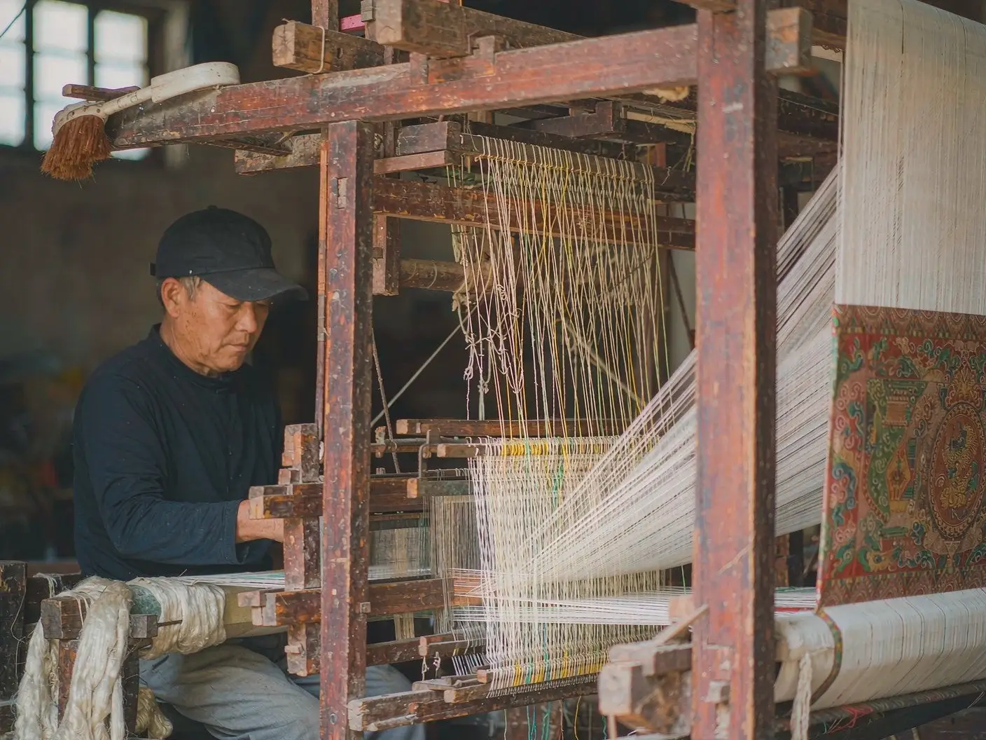 Shu brocade drawloom and Shu embroidery needlework