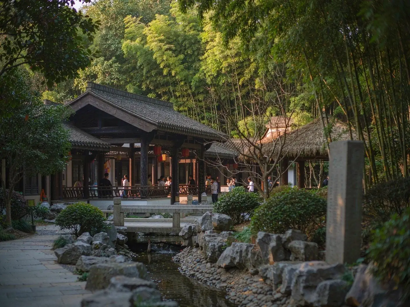 Wuhou Shrine gate and cypresses