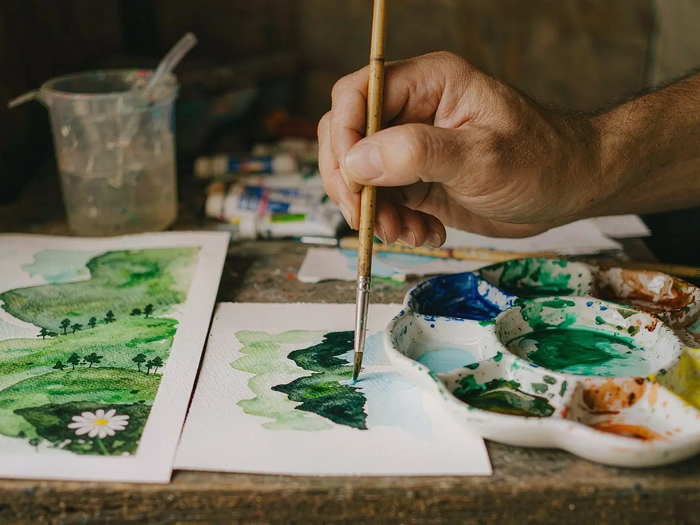 A hand-made landscape sketch