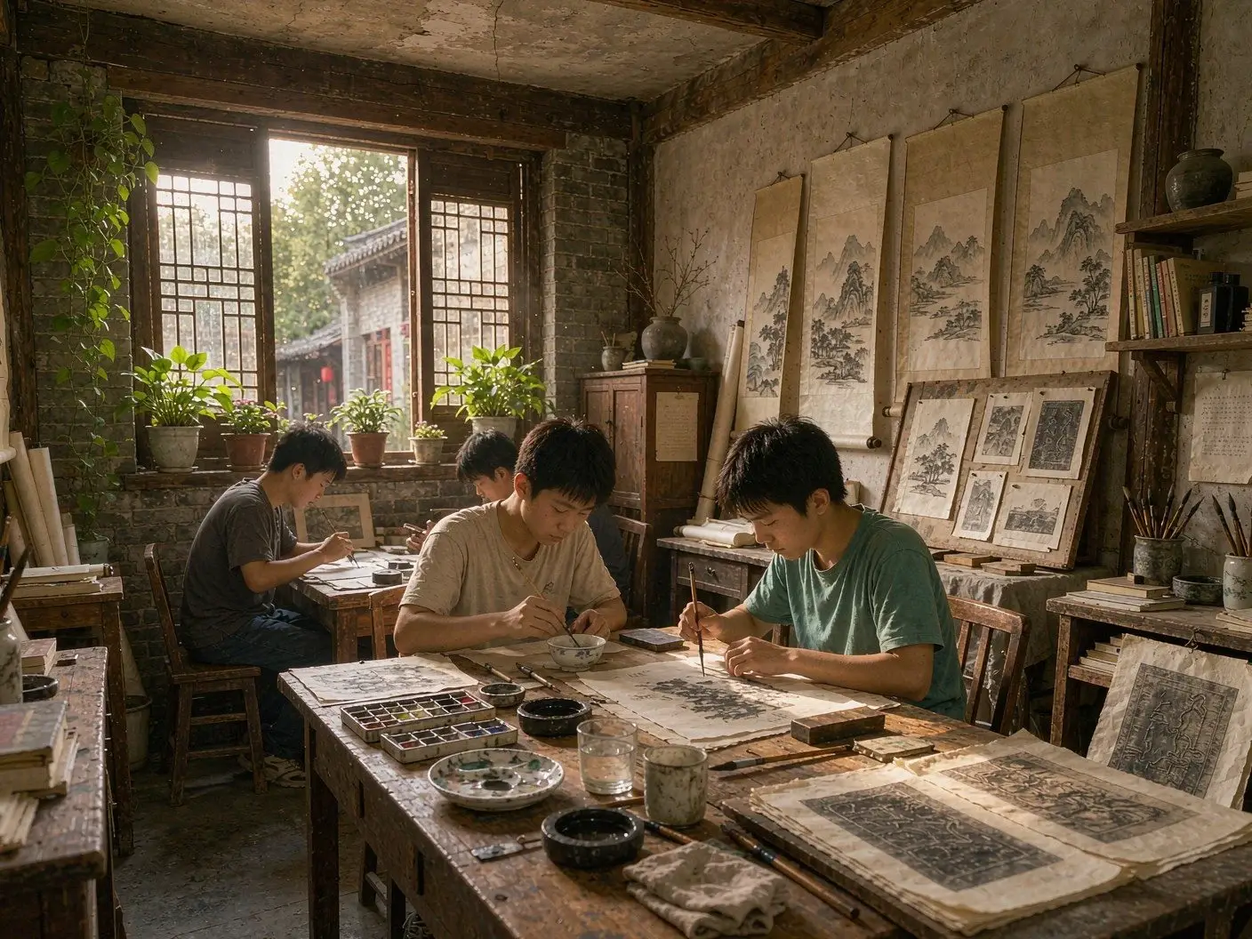 Guilin landscape sketching and young creative work