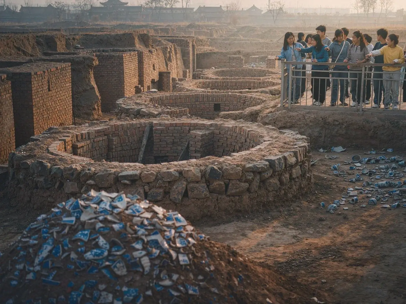 Excavated sherds at the Imperial Kiln Factory site