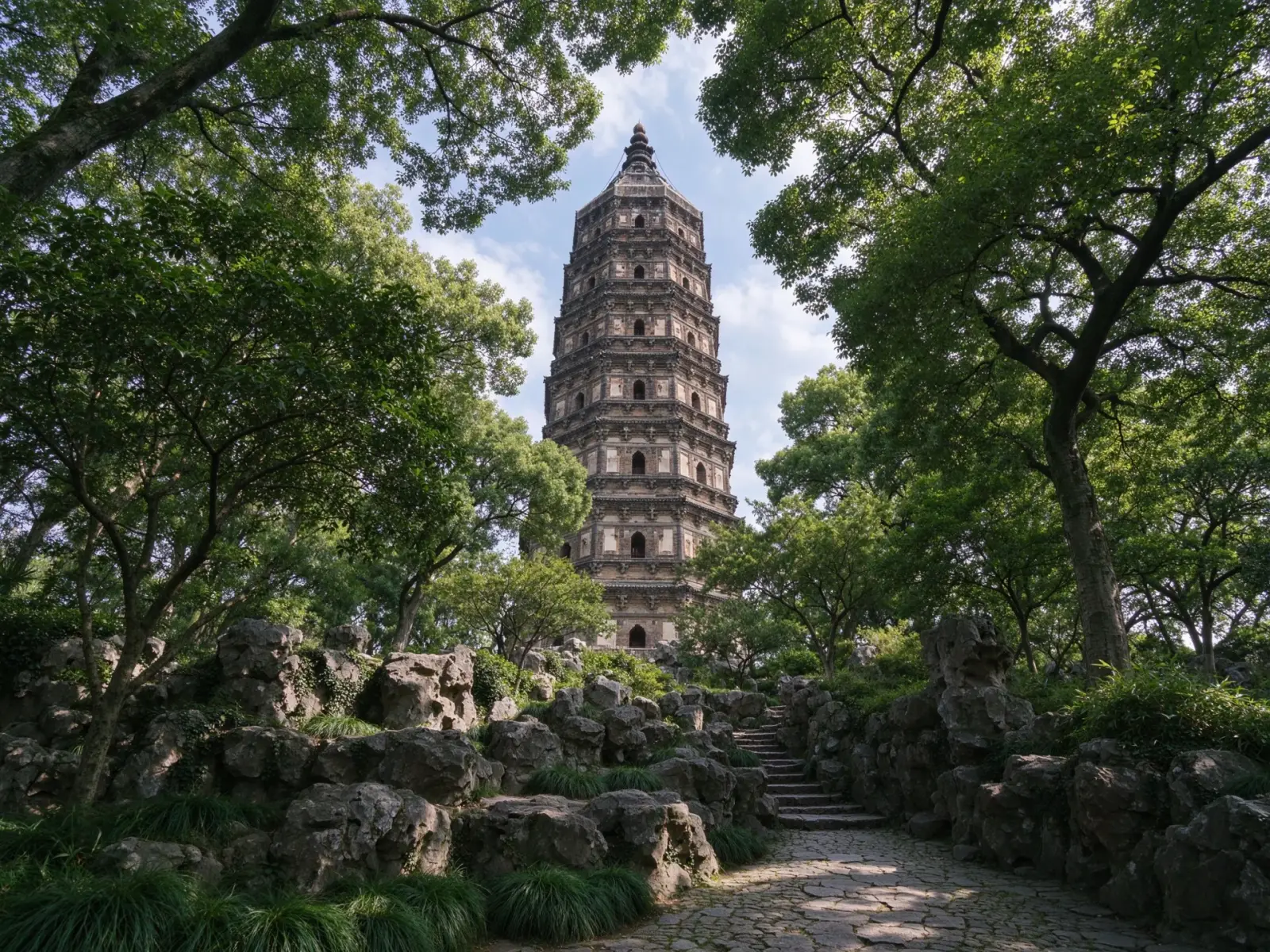 Tiger Hill Yunyan Pagoda leaning brick tower