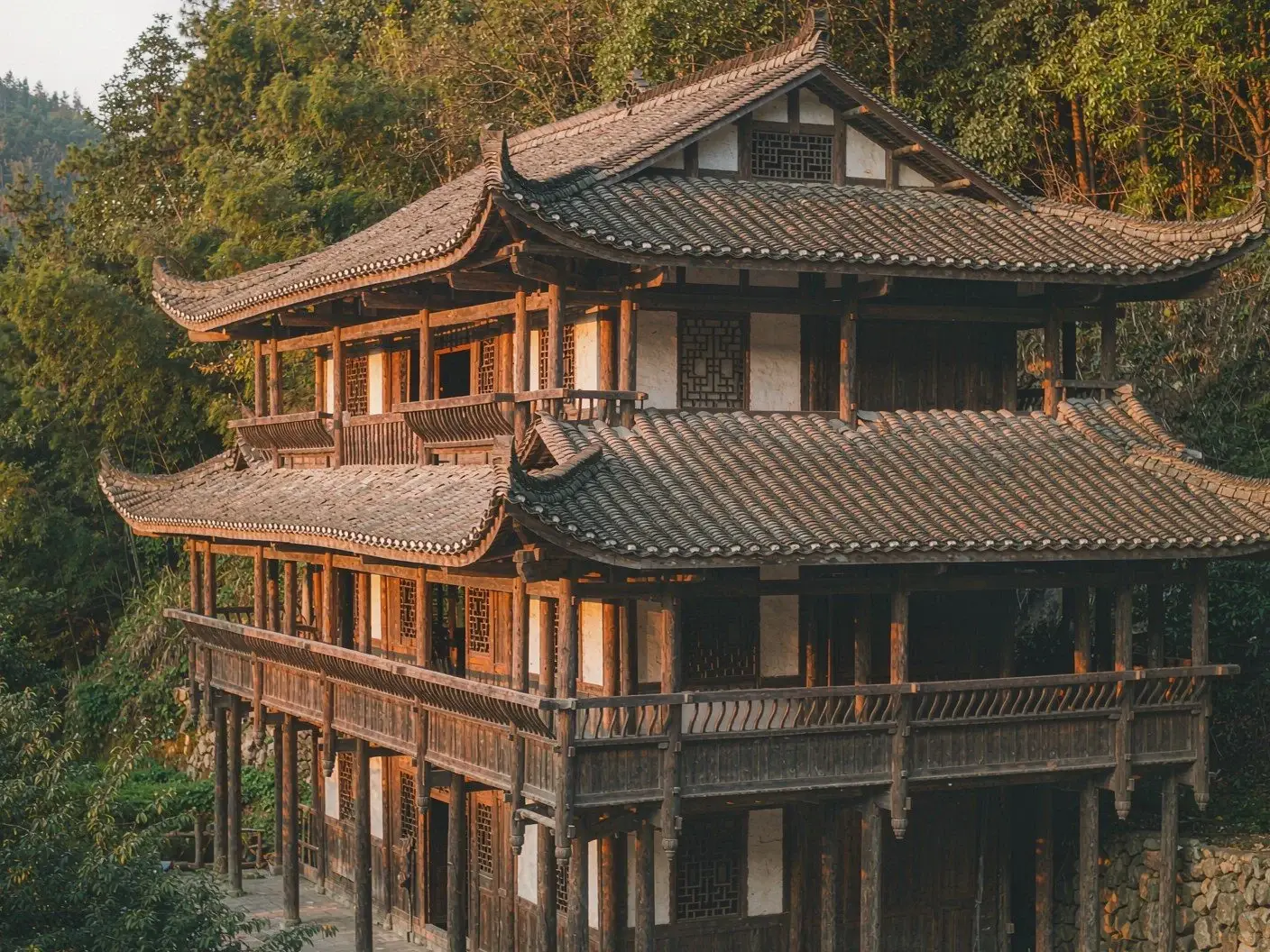Tujia stilt house at the Folk Park