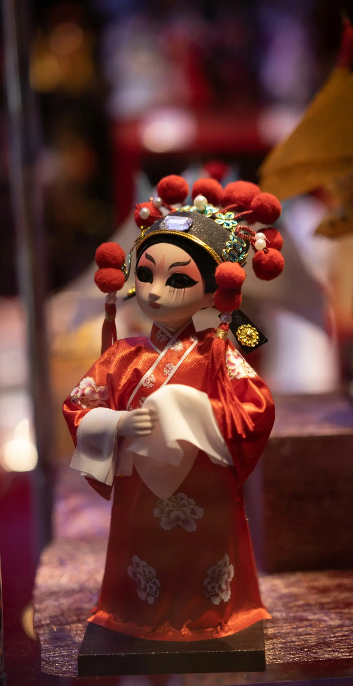 A finely dressed Peking opera figurine at the National Centre for the Performing Arts in Beijing