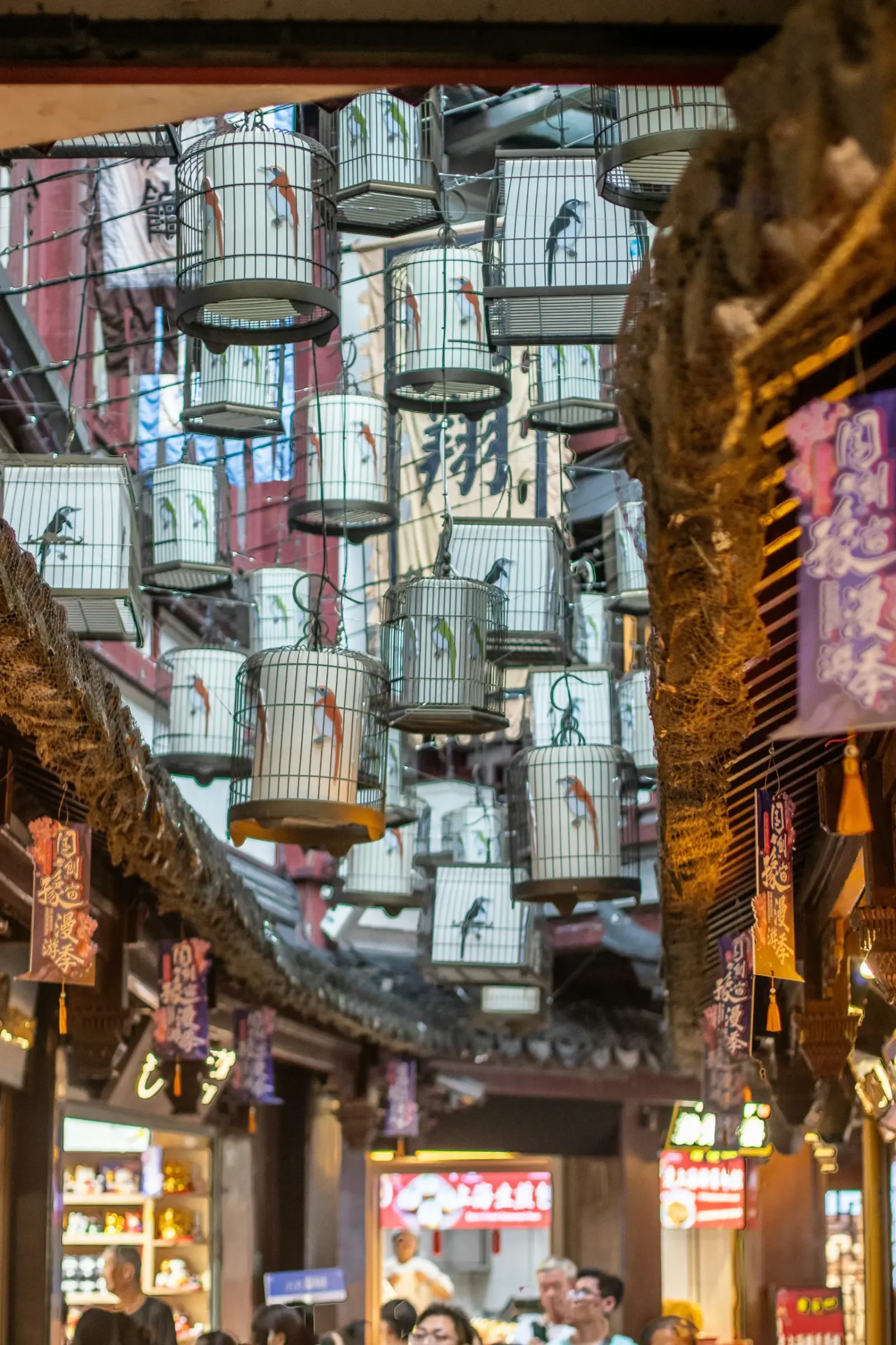 Decorative birdcages in Shanghai’s Yuyuan area