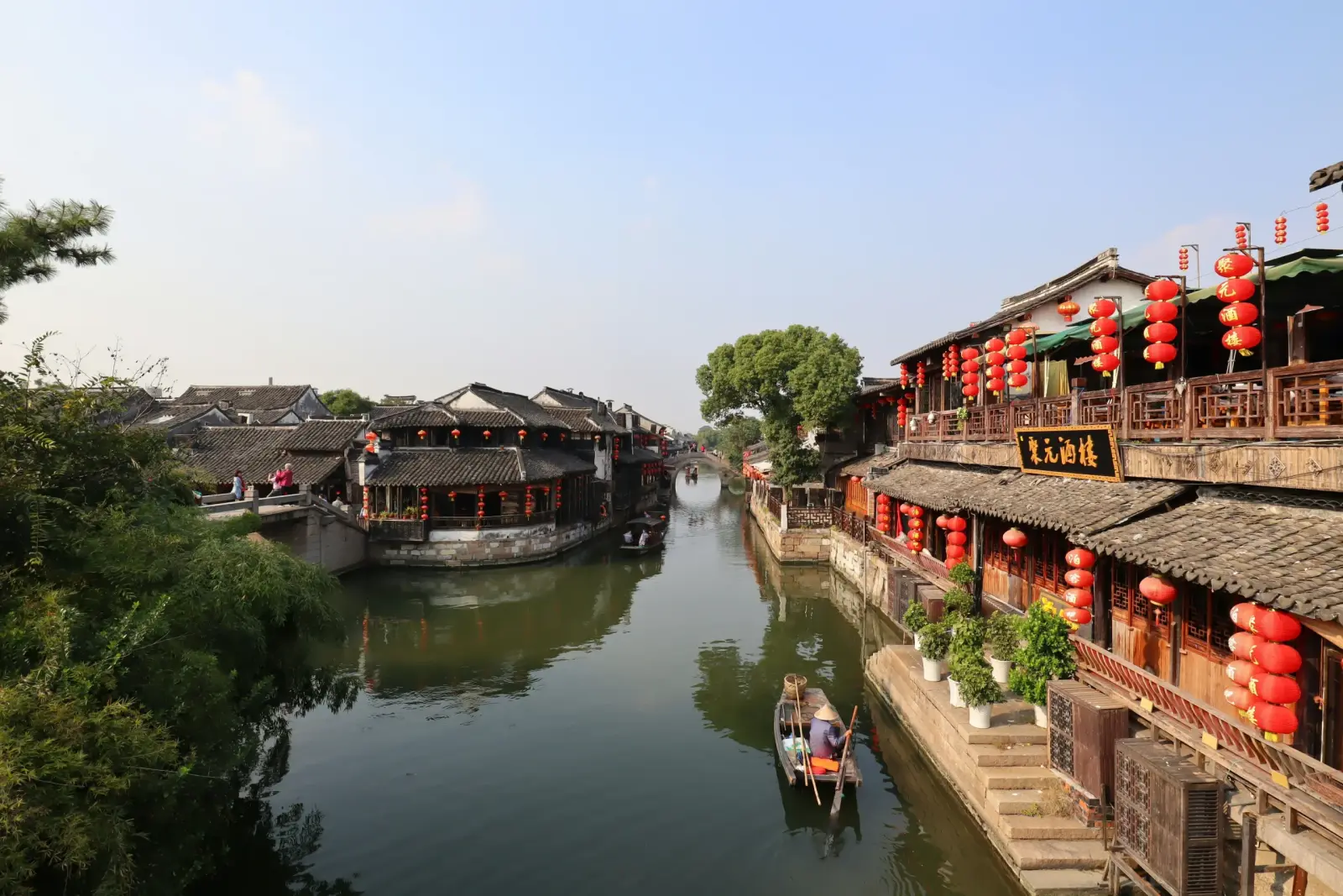 Canal-side architecture in Xitang water town