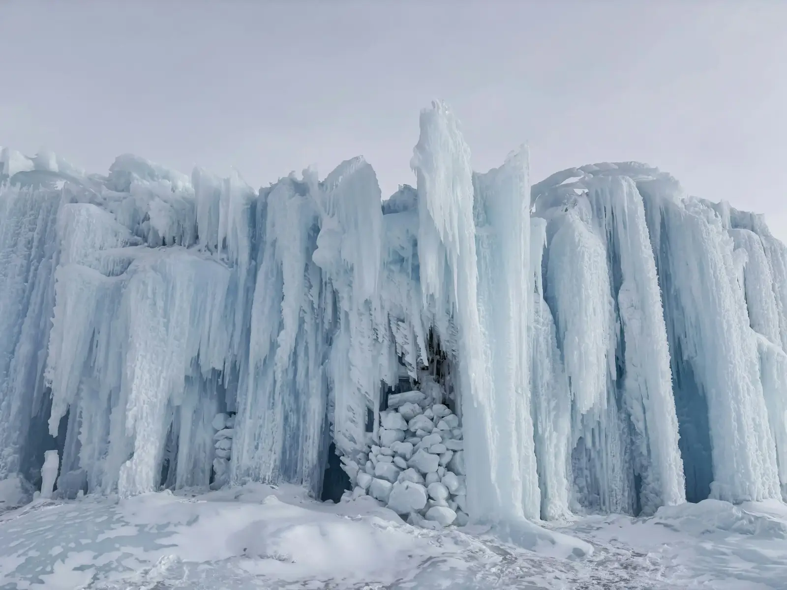 Ice formations at Sayram Lake