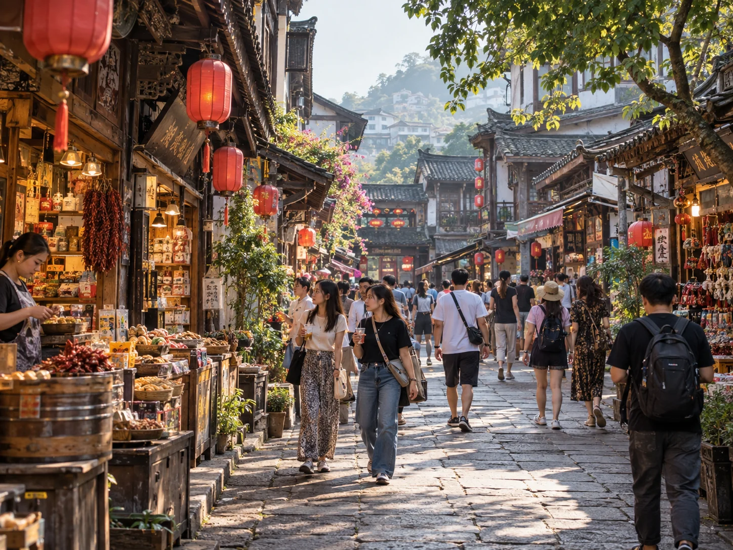 The old streets and stilted houses of Ciqikou Ancient Town