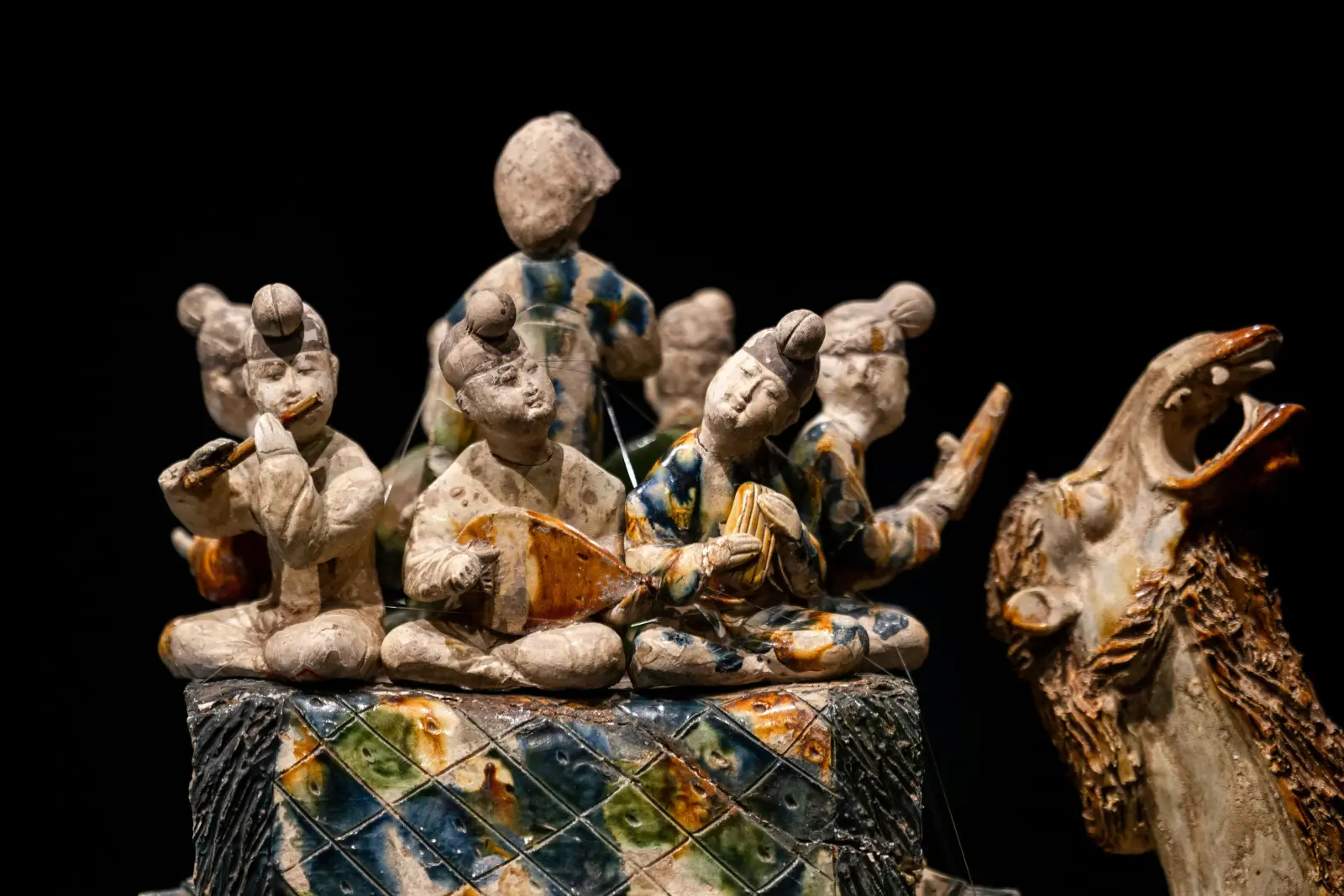 Tang sancai camel and musicians at Shaanxi History Museum