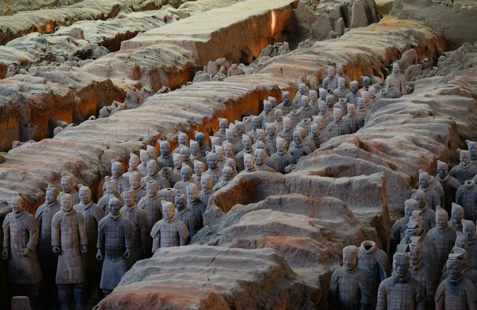 Rows of Terracotta Warriors in Xi’an