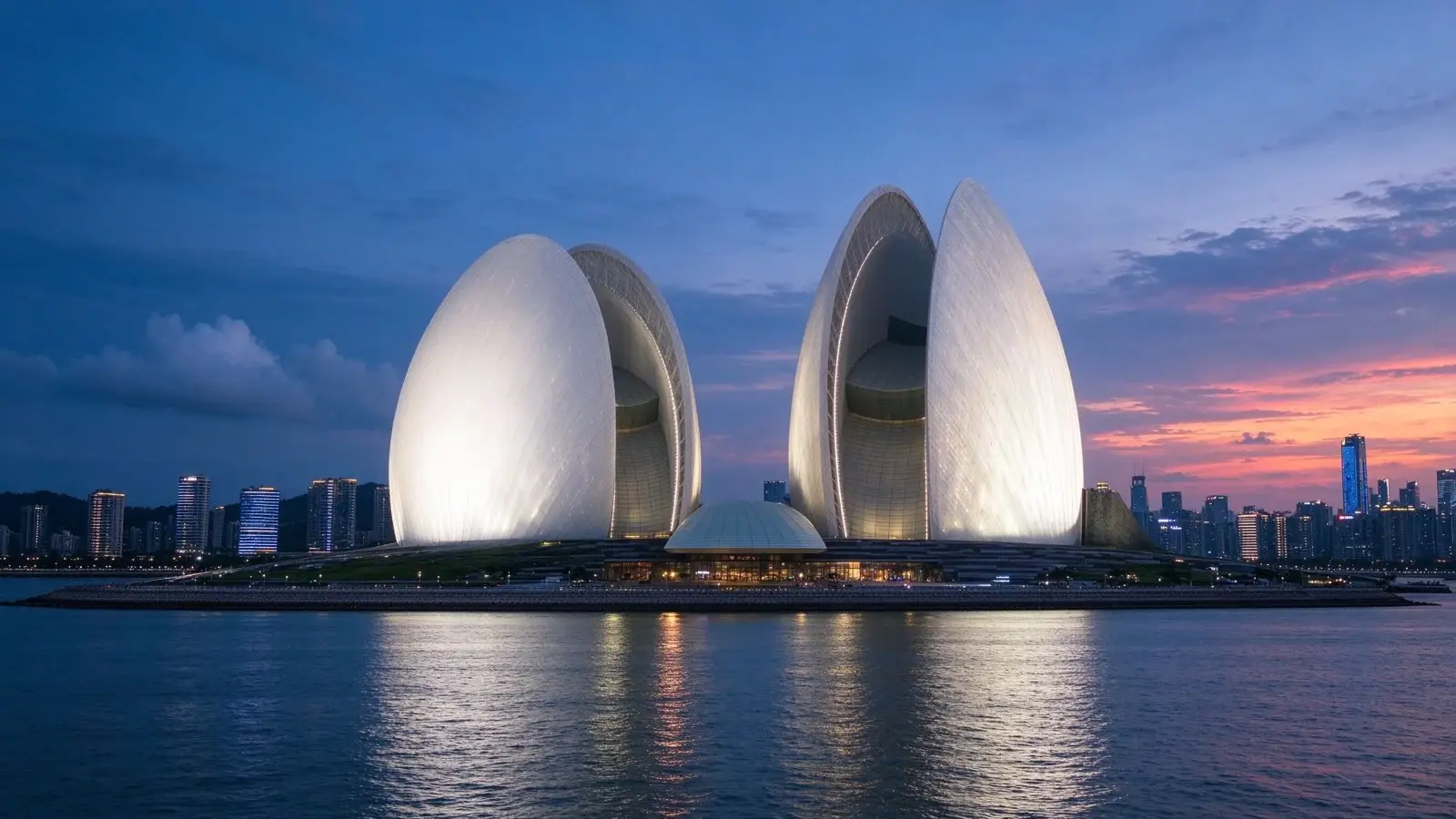 Zhuhai Opera House at dusk — destination inspiration